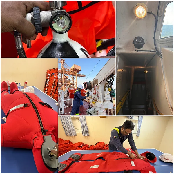 At Sohar Port, Oman, we carried out comprehensive inspection and servicing of lifeboats, rescue boats, and firefighting systems.