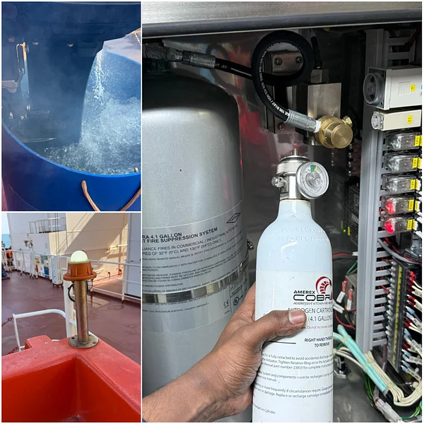 At Sohar Port, Oman, we carried out comprehensive inspection and servicing of lifeboats, rescue boats, and firefighting systems.