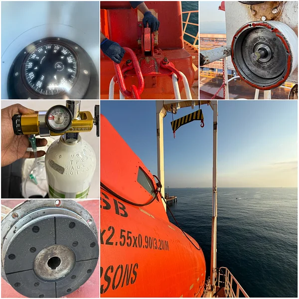 At Sohar Port, Oman, we carried out comprehensive inspection and servicing of lifeboats, rescue boats, and firefighting systems.